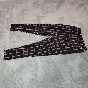 Shein Curve Plaid Pants Trousers Black and White Business Casual
